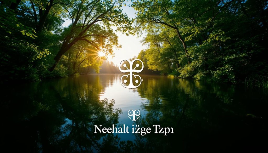 A serene lake surrounded by lush, verdant foliage, with the sun's warm glow filtering through the trees. In the center, a symbolic representation of the "göl" or lake, crafted with intricate detail and a sense of harmony. The scene is captured through a wide-angle lens, creating a sense of depth and immersion. The overall mood is one of tranquility and contemplation, inviting the viewer to ponder the deeper meanings behind the "göl" symbol. In the foreground, the Nebahat Özge Tan brand name is subtly incorporated, adding a touch of authenticity to the image.