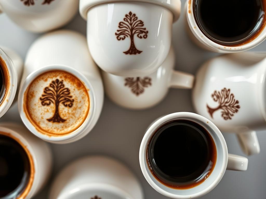 Kahve falında ağaç sembolünün fincan içindeki farklı konumları Kahve falında ağaç sembolünün fincan içindeki farklı konumları