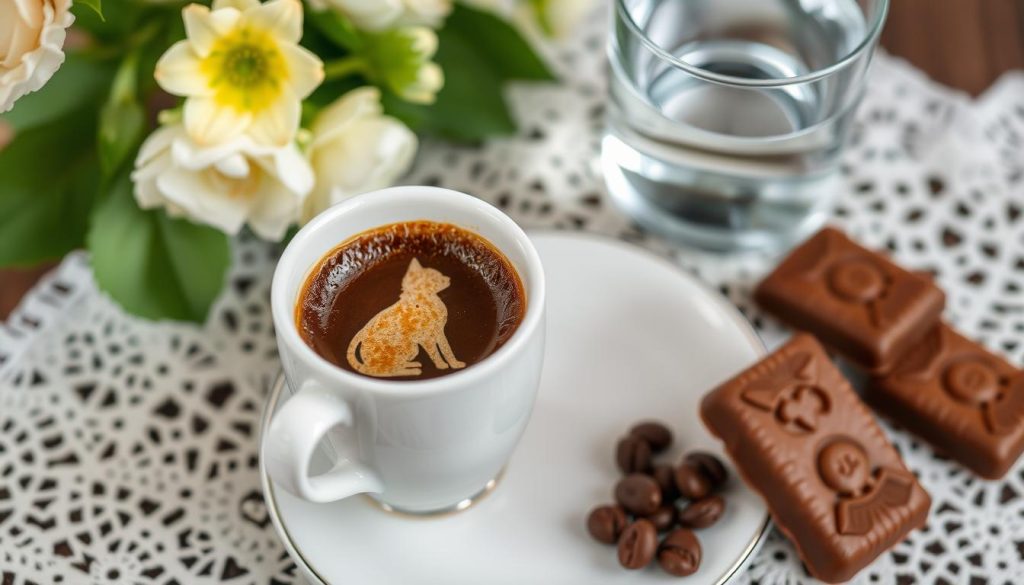 Kahve fincanında kedi figürü Kahve fincanında kedi figürü